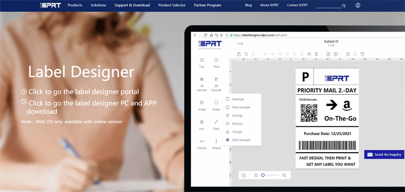 iDPRT Pereka Label Software Interface